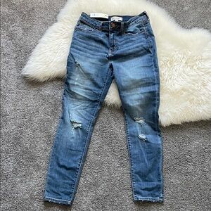 Distressed Blue Skinny Jeans